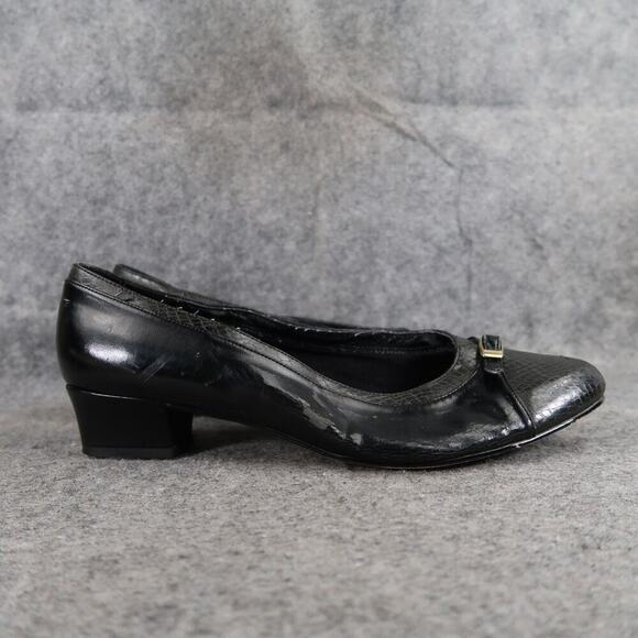 Hush Puppies Shoes Womens 8.5 Pump Loafer Slip On Fashion Cap Toe Retro Classic - Picture 1 of 14